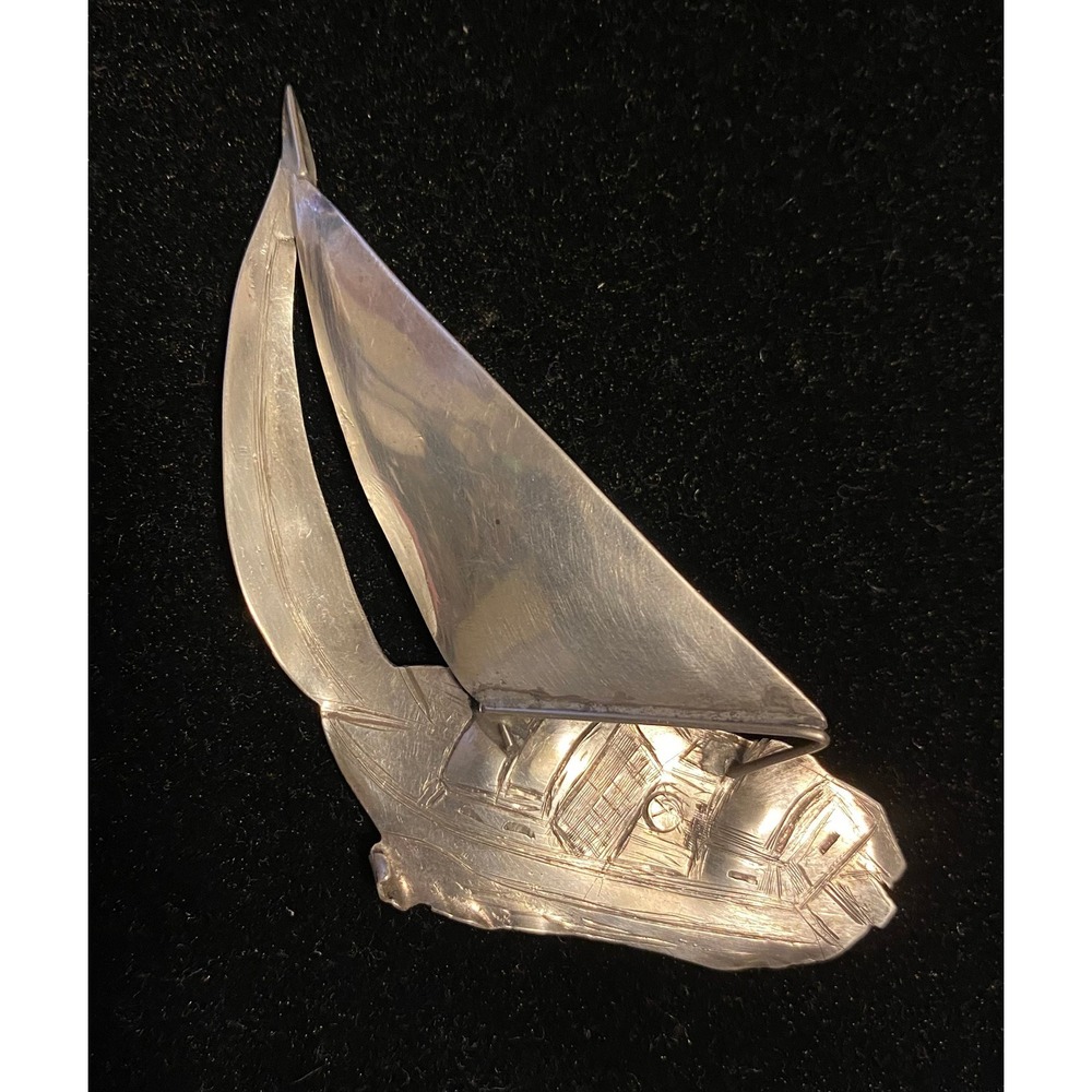 Vintage Benchmade Sterling Silver Sailboat Brooch